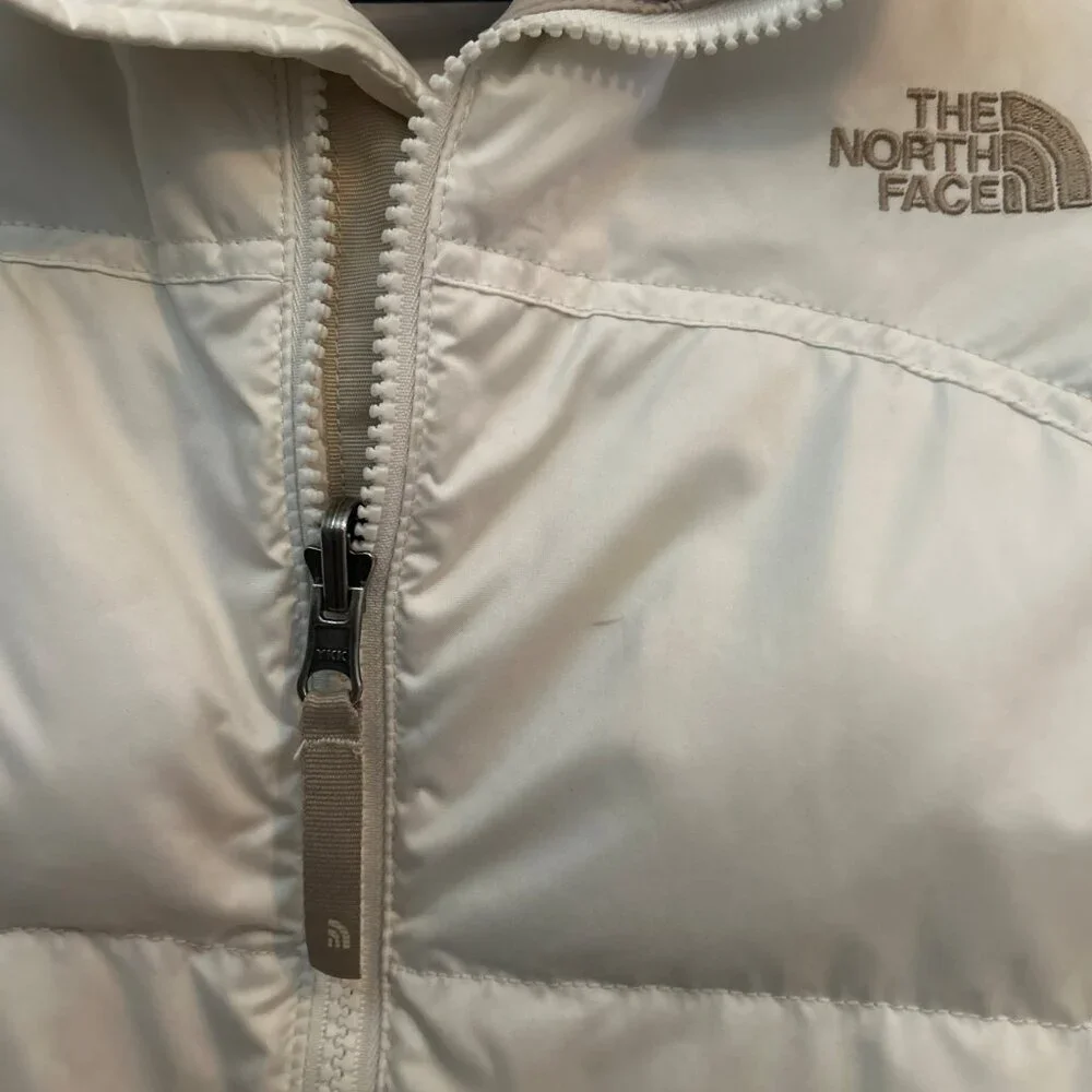 The North Face Y2K White Puffer Vest Insulated Goose Down | Girls XL/Women's XS - Picture 8 of 9
